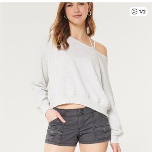Hollister Low-rise grey cargo shorts